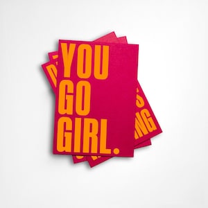 Neon-Postkarte *You go girl*