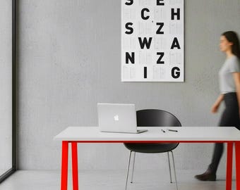 Typografischer Wandkalender 2026 *SCHWARZ/WEISS*