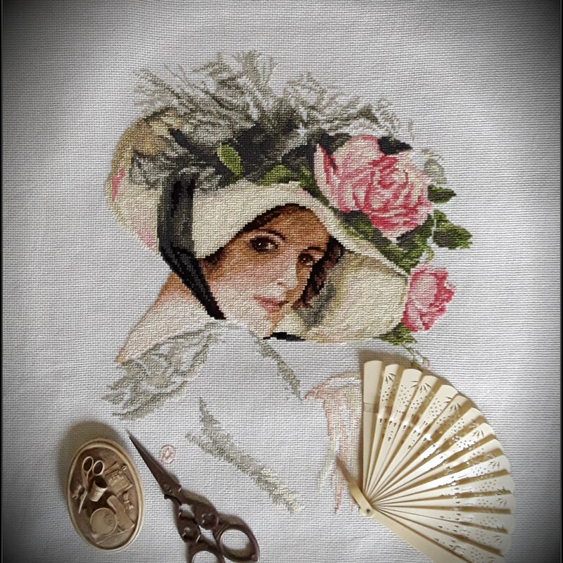 Broderie Point De Croix Terminée – Motif à Découvrir – Fait Main
