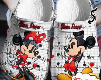 Sabots personnalisés pour couple Mickey et Minnie, sabots classiques pour hommes, femmes et enfants, sabots rigolos, sandales, cadeau d'anniversaire