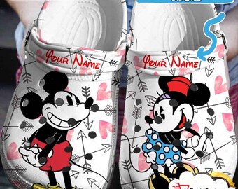 Sabots personnalisés pour couple Mickey et Minnie, sabots classiques pour hommes, femmes et enfants, sabots rigolos, sandales, cadeau d'anniversaire