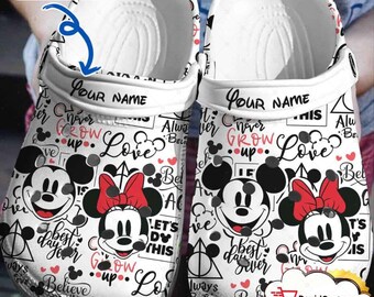 Sabots personnalisés pour couple Mickey et Minnie, sabots classiques pour hommes, femmes et enfants, sabots rigolos, sandales, cadeau d'anniversaire