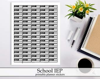 Schwarze Tafel IEP druckbare Planner Aufkleber, Home School Back to School Planung Digital Sofort Download Homeschool Lehre