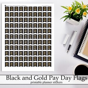 Gold Pay Day Flaggen druckbare Planner Aufkleber, Aufkleber Digital Sofort Download Planner Aufkleber Faux Goldfolie funktionale Zahltag Aufkleber