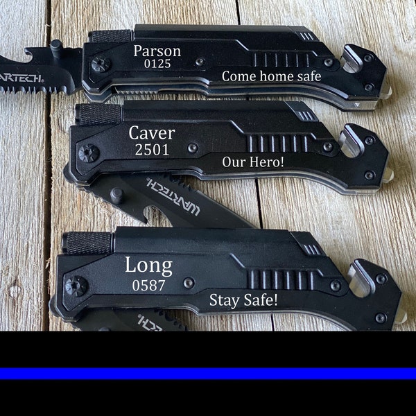 Personalized Police Officer Gifts Thin Blue Line Law Enforcement Gifts Police Fathers Day Gift Personalized Gift for Men Customized