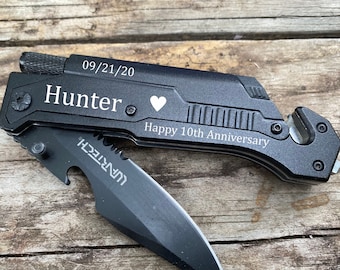 Husband Anniversary Gift, Personalized Engraved Pocket Knive for Husband Gift Anniversary, Gifts for Boyfriend, Gifts for Him Pocket Knife