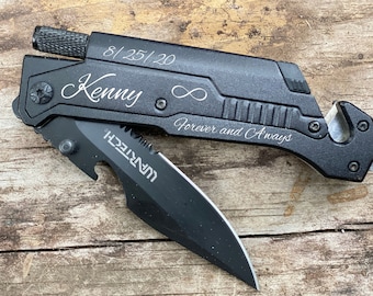 Personalized Pocket Knife Gift: Gifts For Him Custom Engraved Knife,