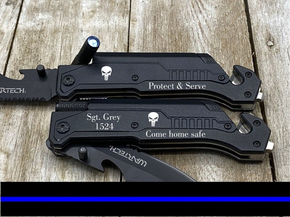 Personalized Police Officer Gifts Thin Blue Line Law Enforcement Gifts  Police Fathers Day Gift Personalized Fathers Day Gift for Men 
