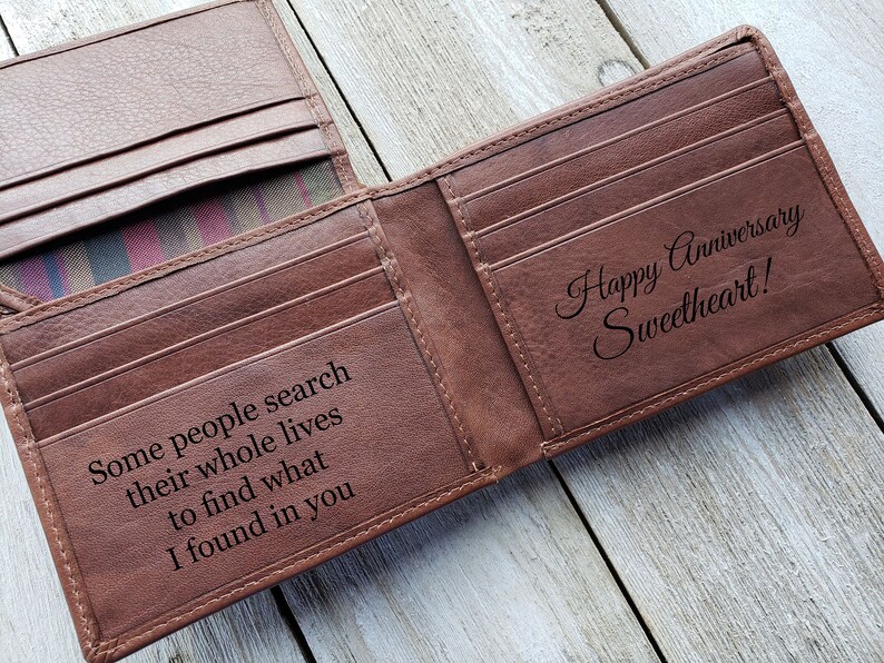 Personalized Wallet For Husband Anniversary Gift Mens Etsy