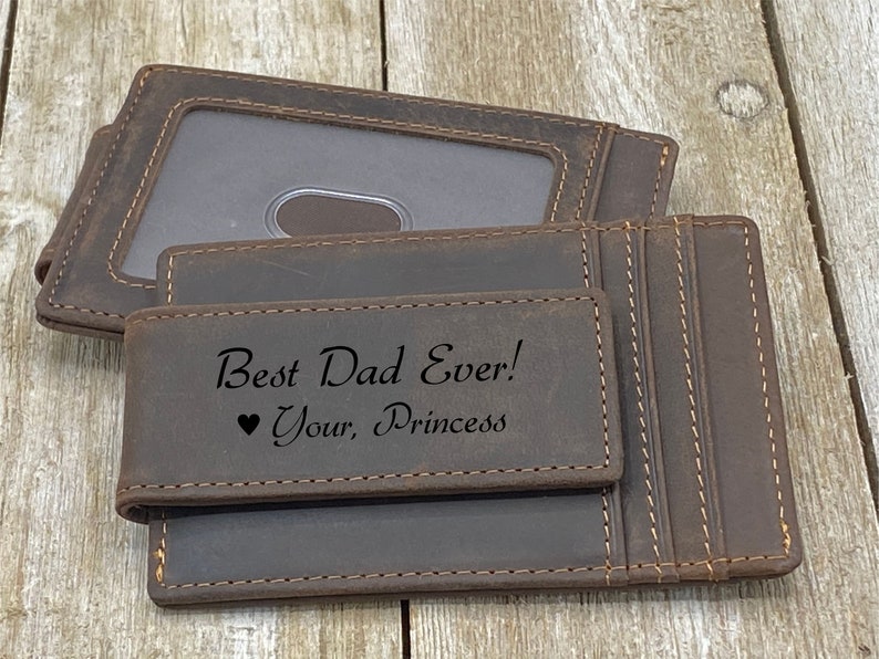 Personalized RFID Money Clip Wallet for Men Engraved Leather Etsy