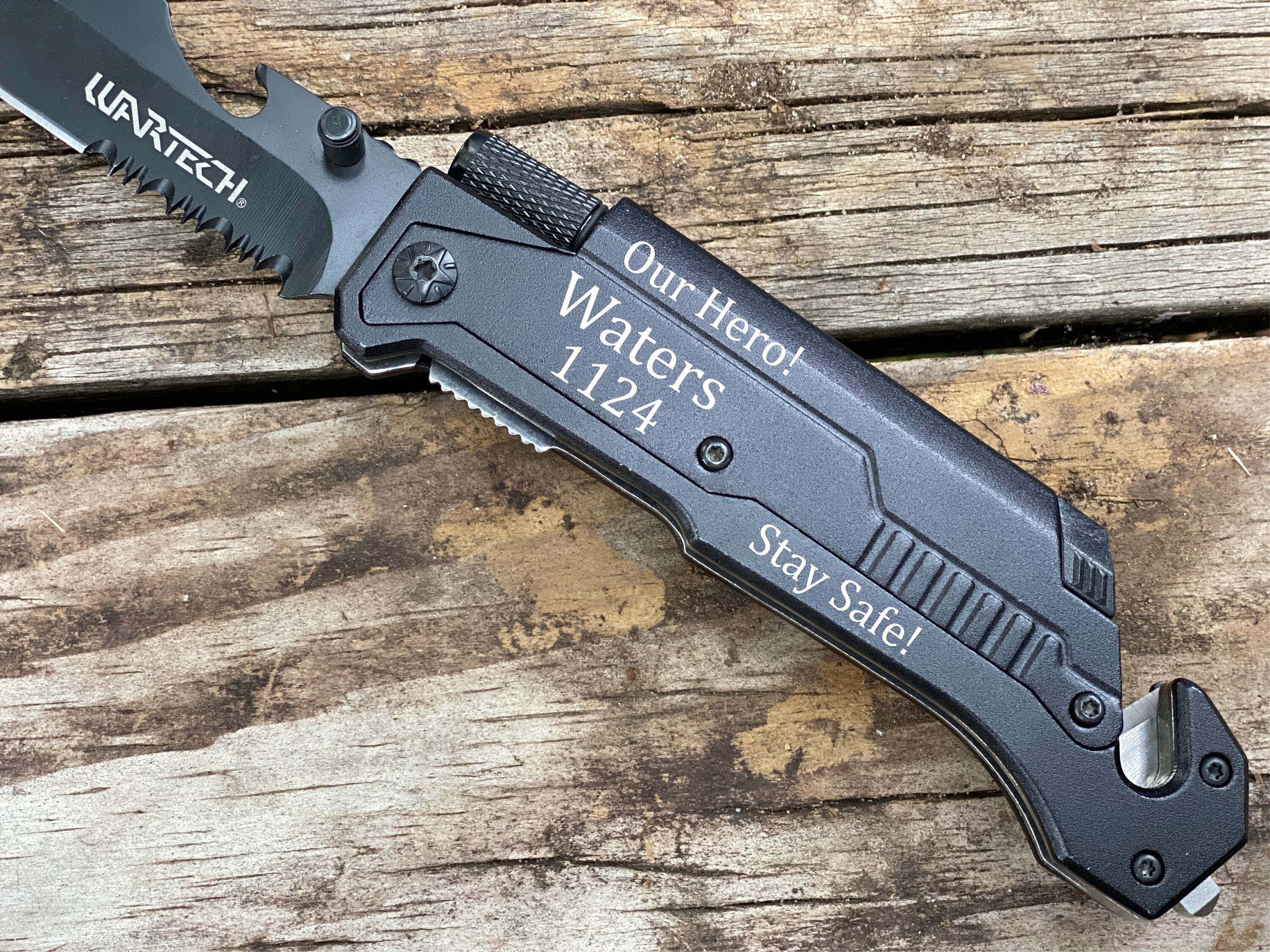 Tactical Knife Gift For Him Personalized Mens Gift Firefighter Etsy