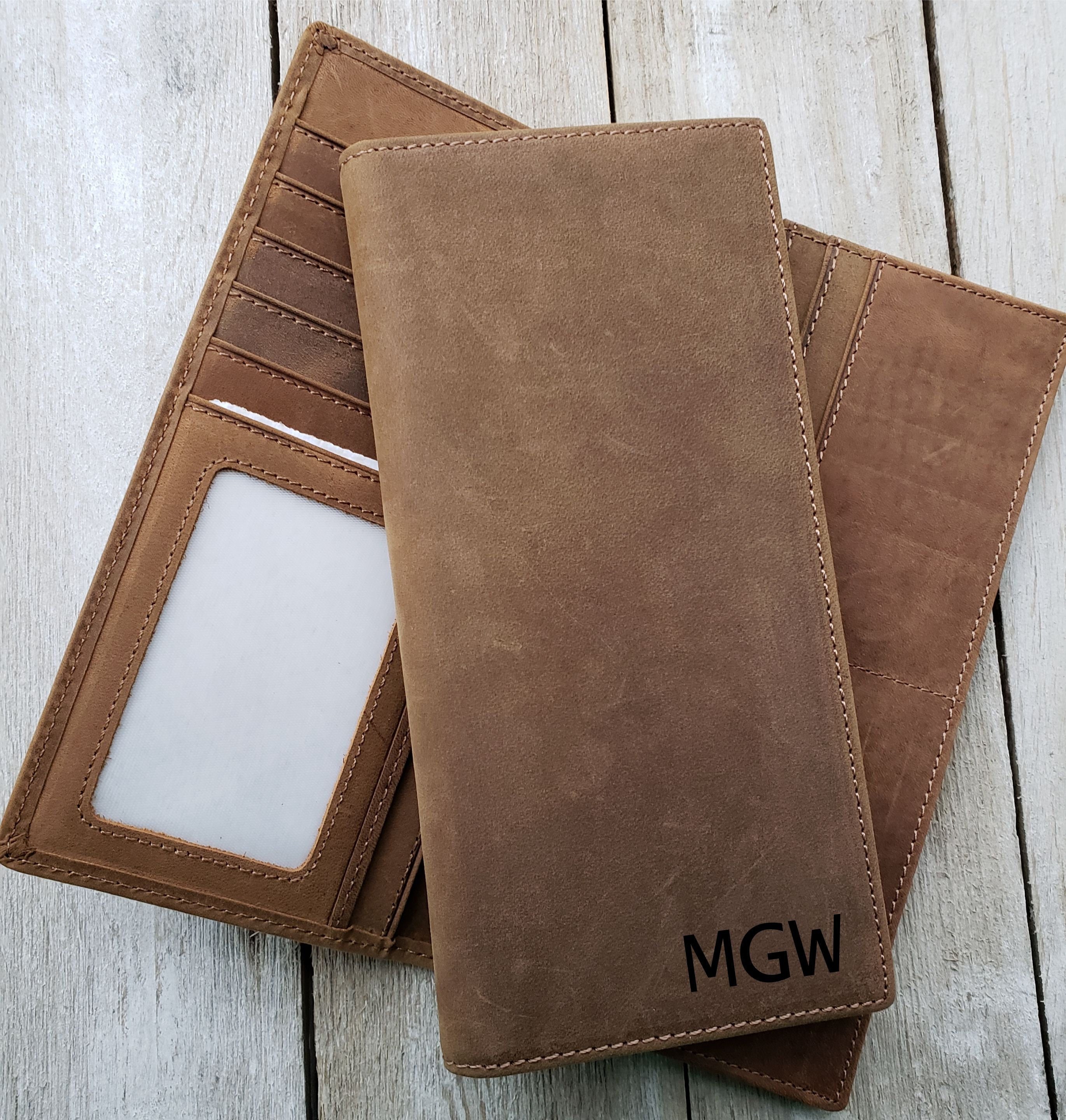 Mens Engraved Long Wallet Personalized Leather Husband Gift Etsy