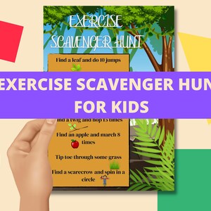 Exercise Scavenger Hunt for Kids - Exercise for Kids, Activity, Scavenger Hunt, Fitness, Resources for Children, Fun Exercise, Themed, Print