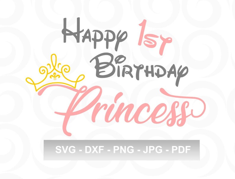 Download Princess SVG Happy Birthday SVG Kids Party SVG Crown Svg ...