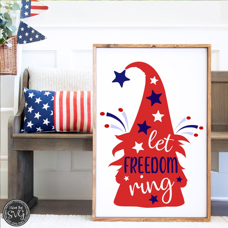 Download 4th of July Svg Gnome Svg Freedom Svg Patriotic Svg | Etsy