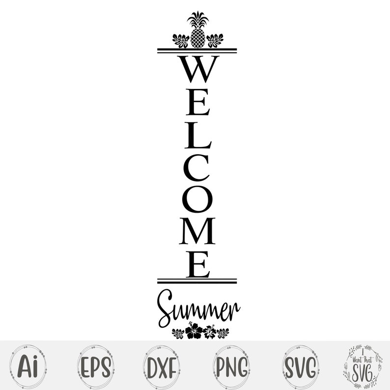 Download Welcome Summer Svg Vertical Sign Svg Welcome Sign Svg | Etsy