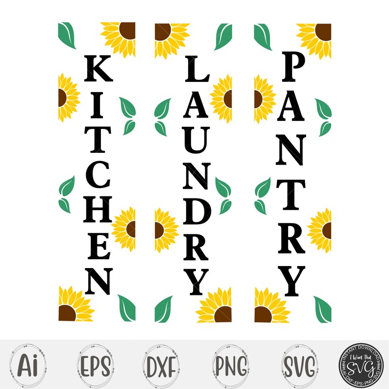 Download Kitchen Svg Laundry Svg Pantry Svg Sunflowers Svg | Etsy