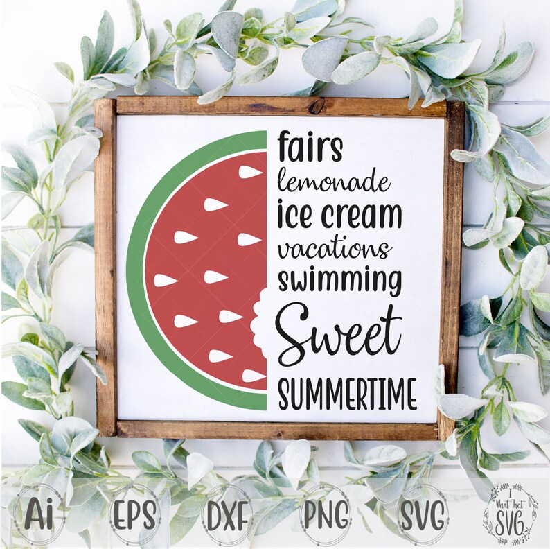 Watermelon Svg Summer Svg Sweet Svg Summertime Svg | Etsy