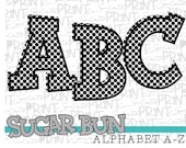 Black polka dot alphabet, SugarBuns printable font, alpha pack, PNG file for sublimation, create your own words, Sublimation design