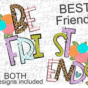 Best Friends, Best friends forever clipart, BFF png file for sublimation printing, Sisters are friends clipart, girls best friends design