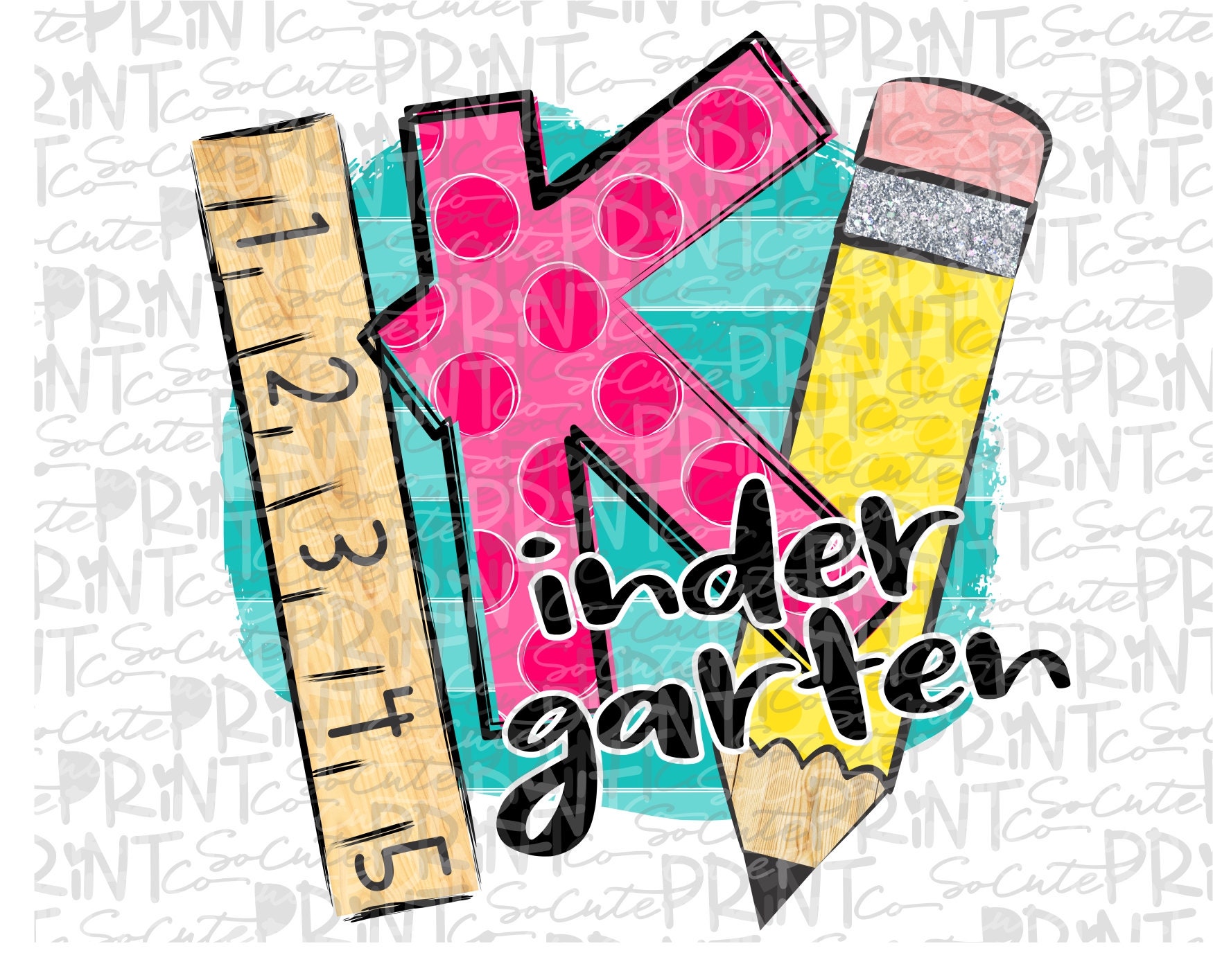 Back To School Kindergarten Clipart Polka Dot Pencil Png Etsy