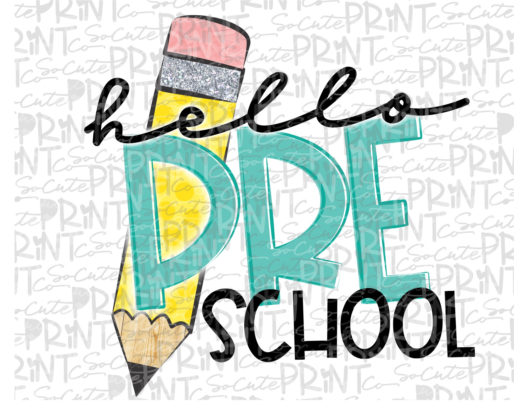 Back to school hello Preschool clipart PNG file for | Etsy