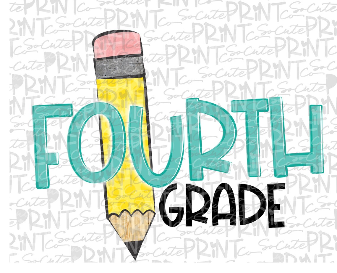 Back to School Fourth Grade Clipart PNG File for - Etsy