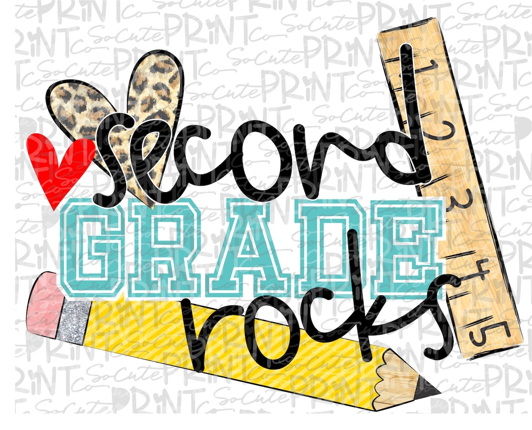 Back to School, Second Grade Rocks Clipart, PNG File for Sublimation ...