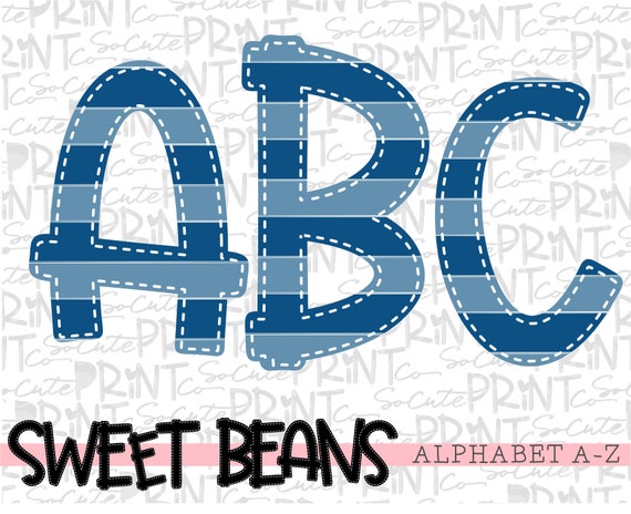 Teal alphabet PNG file for sublimation Sweet Beans printable font teal polka dot alphabet create your own words alpha pack