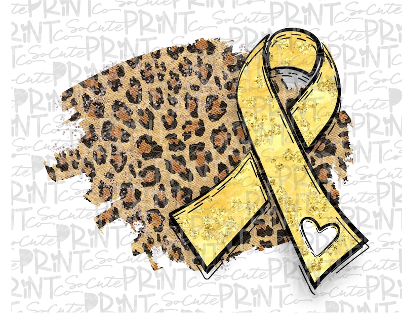 Yellow ribbon clipart Hope for a cure png file for sublimation Awareness Gold ribbon cancer awareness Childhood Cancer