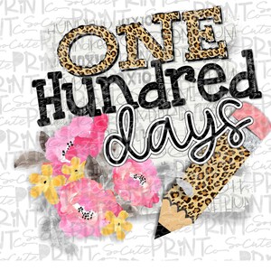 School Clipart 100 Days Of School Png File For Sublimation Etsy Denmark