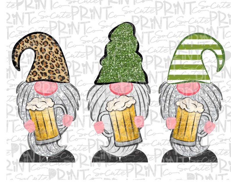 St Patricks Day gnome clipart 3 gnome with beer png file ...
