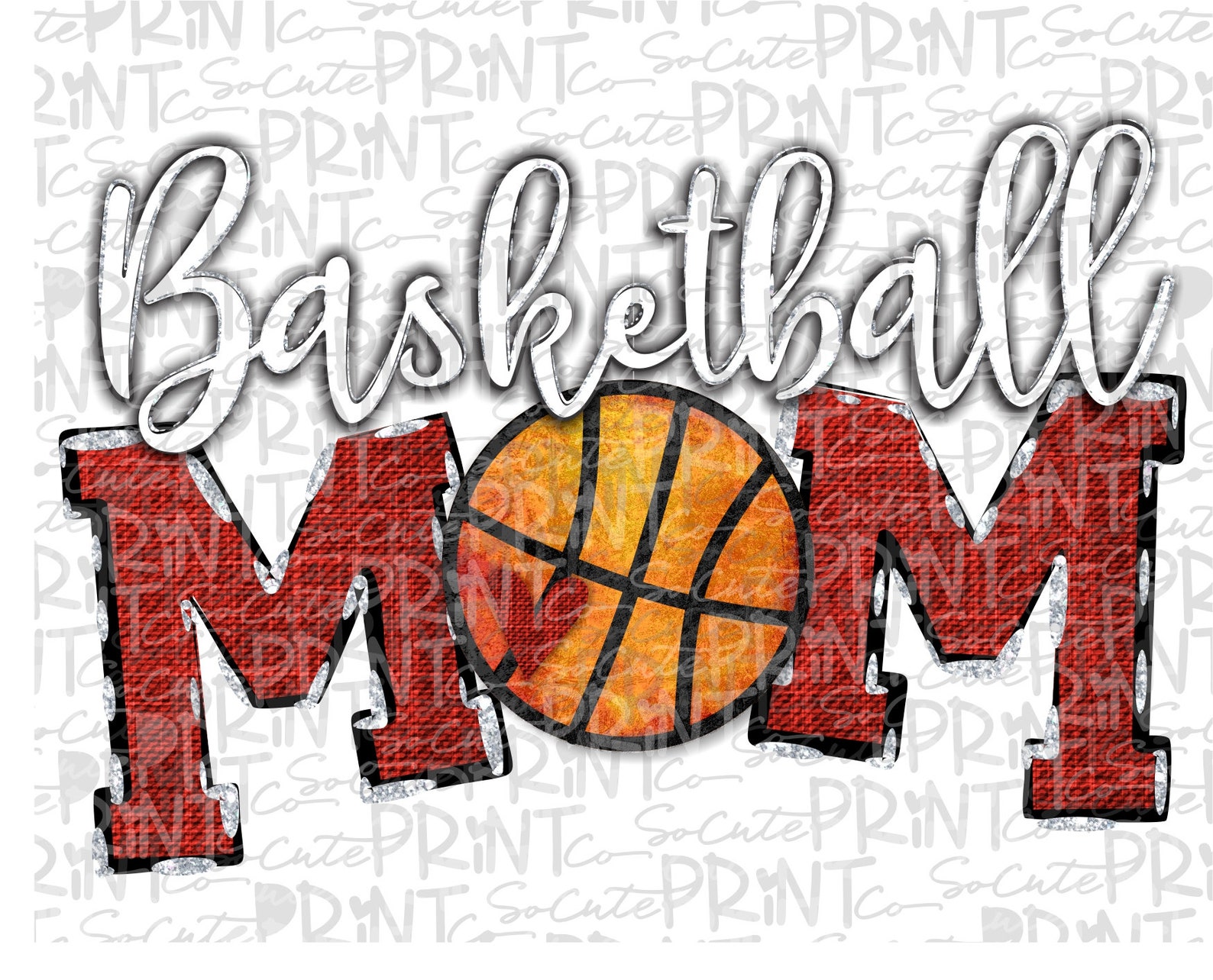 Basketball Mom Basketball Clipart Transparent PNG File for - Etsy