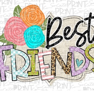 Best Friends, Best friends forever clipart, BFF png file for sublimation printing, Sisters are friends clipart, girls best friends design