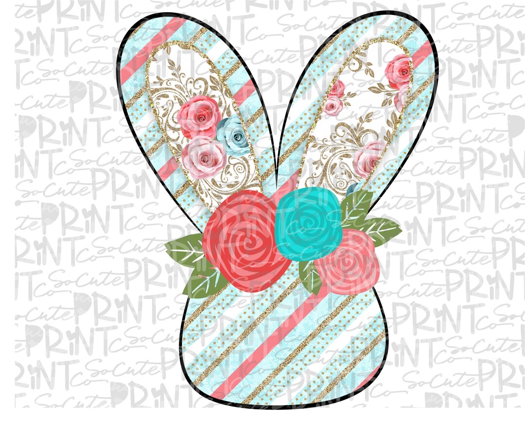 Easter, Easter Bunny Clipart, Floral Easter Png File for Sublimation ...