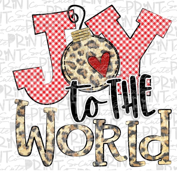 Christmas, Joy to the World, Leopard Christmas design for sublimation printing, Christmas clipart, Christmas shirt design