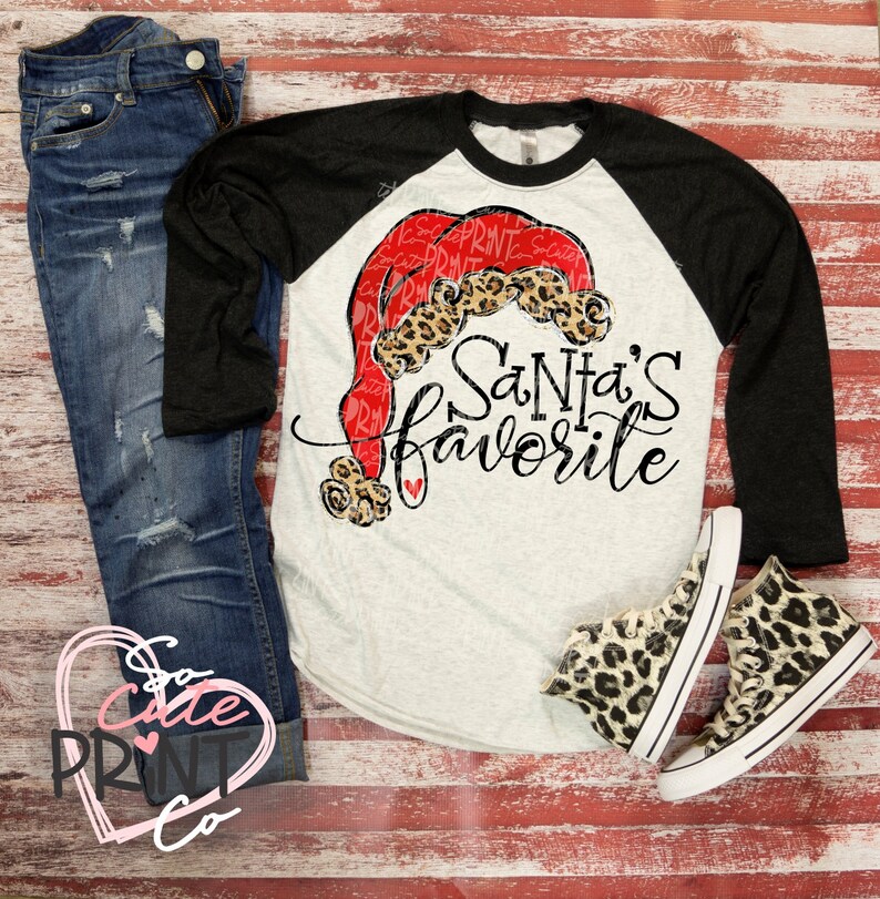 Santa/'s favorite clipart Christmas leopard Santa clipart Christmas png file for sublimation printing Christmas shirt design
