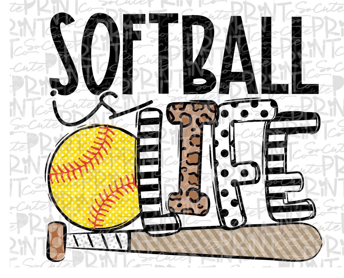 Softball is life softball sublimation file softball mom Etsy