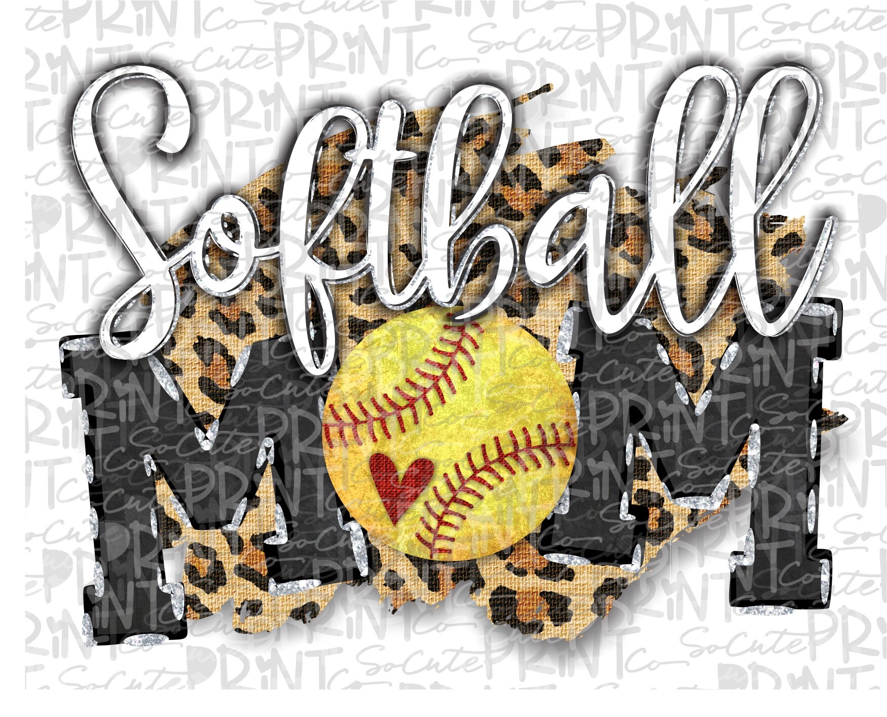 Softball Mom Softball Clipart Transparent PNG File for Etsy