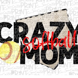 Softball, loud & proud clipart, crazy softball mom, transparent PNG file for sublimation, softball mom PNG, printable, softball shirt design