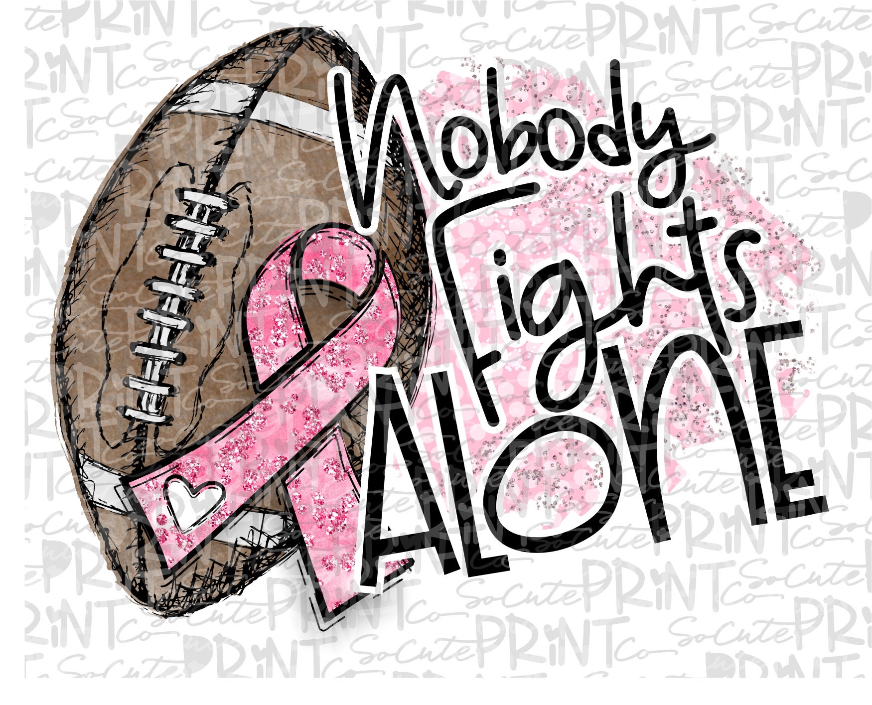 Awareness Pink ribbon clipart football breast cancer | Etsy