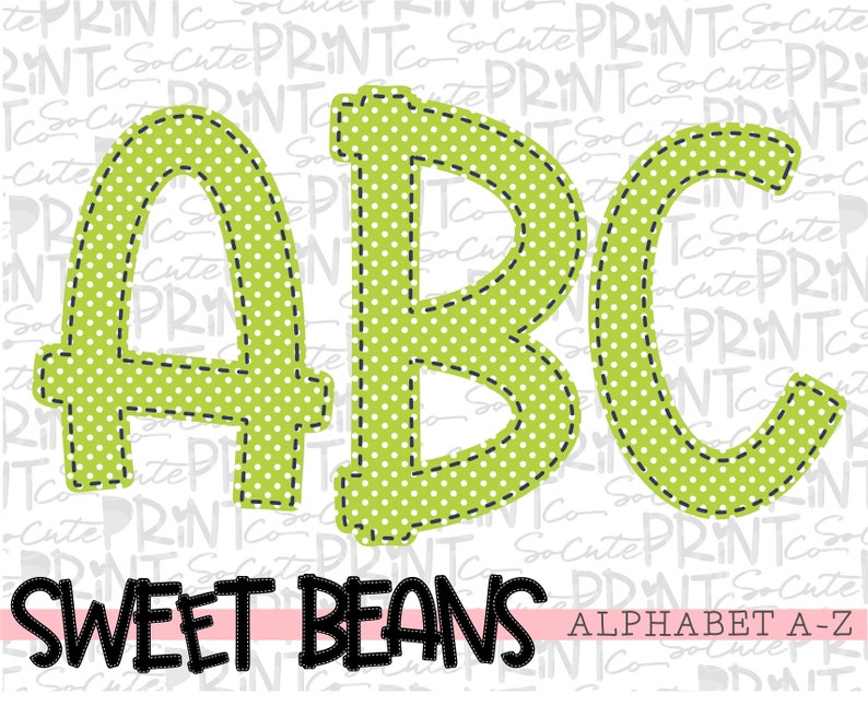 Alphabet Sweet Beans printable font COMBO alphabet bundle ...