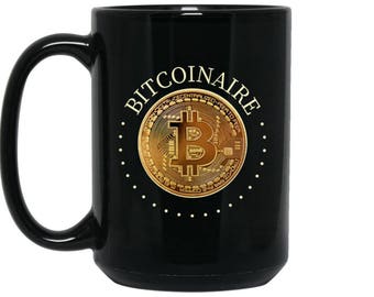 Bitcoin Mug - Cryptocurrency Coffee Cup - Bitcoinaire, funnymug - Gift for Bitcoin Trader or Miner