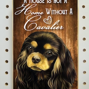 Cavalier King Charles Spaniel Black and Tan, dog sign, Cavalier Mom, cavalier gifts, dog dad, wooden sign for dog lovers, King Charles Art