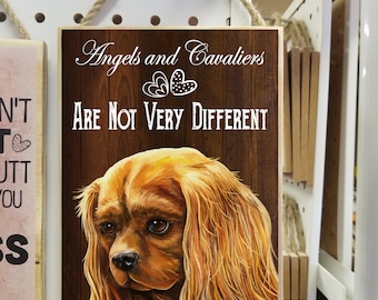 Cavalier King Charles Spaniel Ruby Red cavalier dog sign, Cavalier Mom, cavalier gifts, dog dad, wooden sign for dog lovers King Charles Art