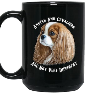 Cavalier King Charles Spaniel Art, Blenheim Cavalier King Charles Spaniel Coffee Mug - Anjos e Cavaliers não são muito diferentes