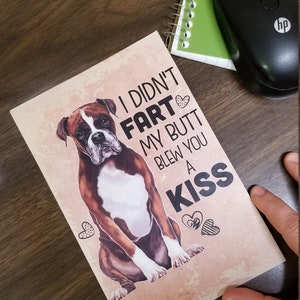Pegatina boxer, pegatina boxer dog, aproximadamente 5.5 &quot;X8&quot;, amante boxeador, regalo de perro boxer - I Didn&#39;t Fart My Butt Blew You A Kiss - Funny Dog Sticker