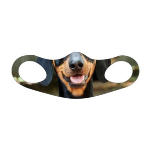 Máscara de la cara, negro Tan Dachshund máscara de la cara, amantes del perro Weenie, dachshund mamá, regalo del papá del perro