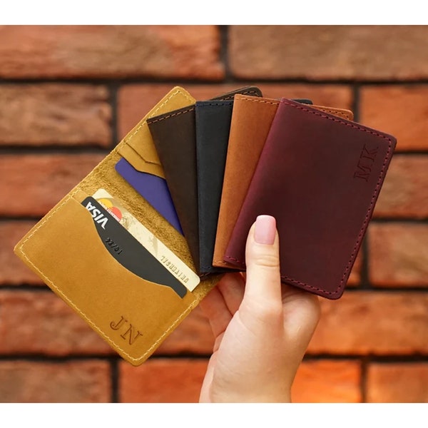 Embossed Leather Card Holder - Etsy