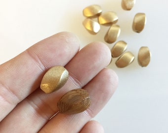Perla de madera retorcida, cuenta espaciadora de madera, 8 mmx14 mm, madera de oro, 10pcs.